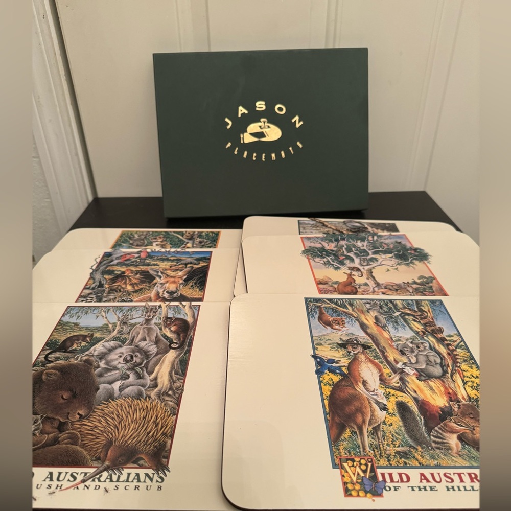 Jason Placemats Wild Australians Cork Backed Set Of 6 Brand New In Box